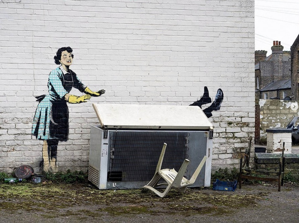 imagen En el Día de San Valentín, Banksy denunció la violencia conyugal contra las mujeres 