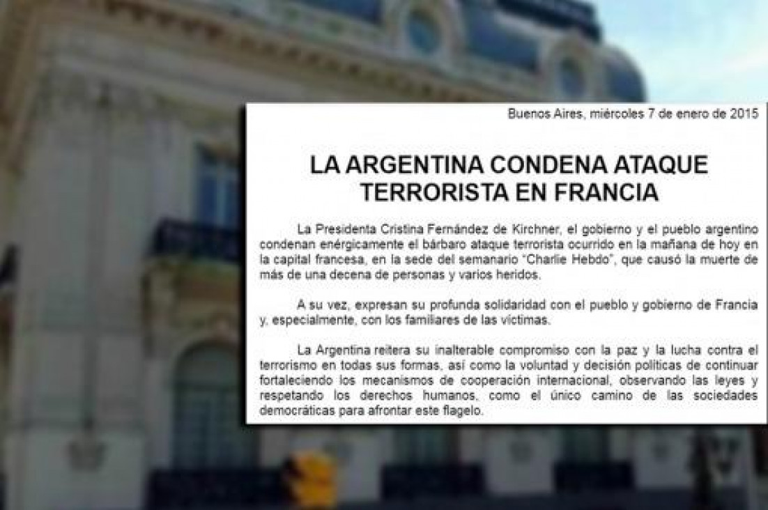 imagen Argentina condenó al ataque en Francia