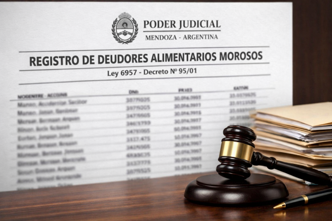 imagen En Mendoza, 2025 cerró con más de 1600 deudores alimentarios y 20% de reincidentes