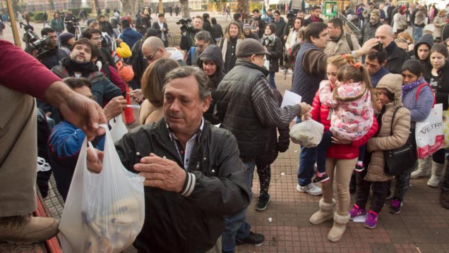 imagen "Bananazo" en Plaza de Mayo en contra de las importaciones