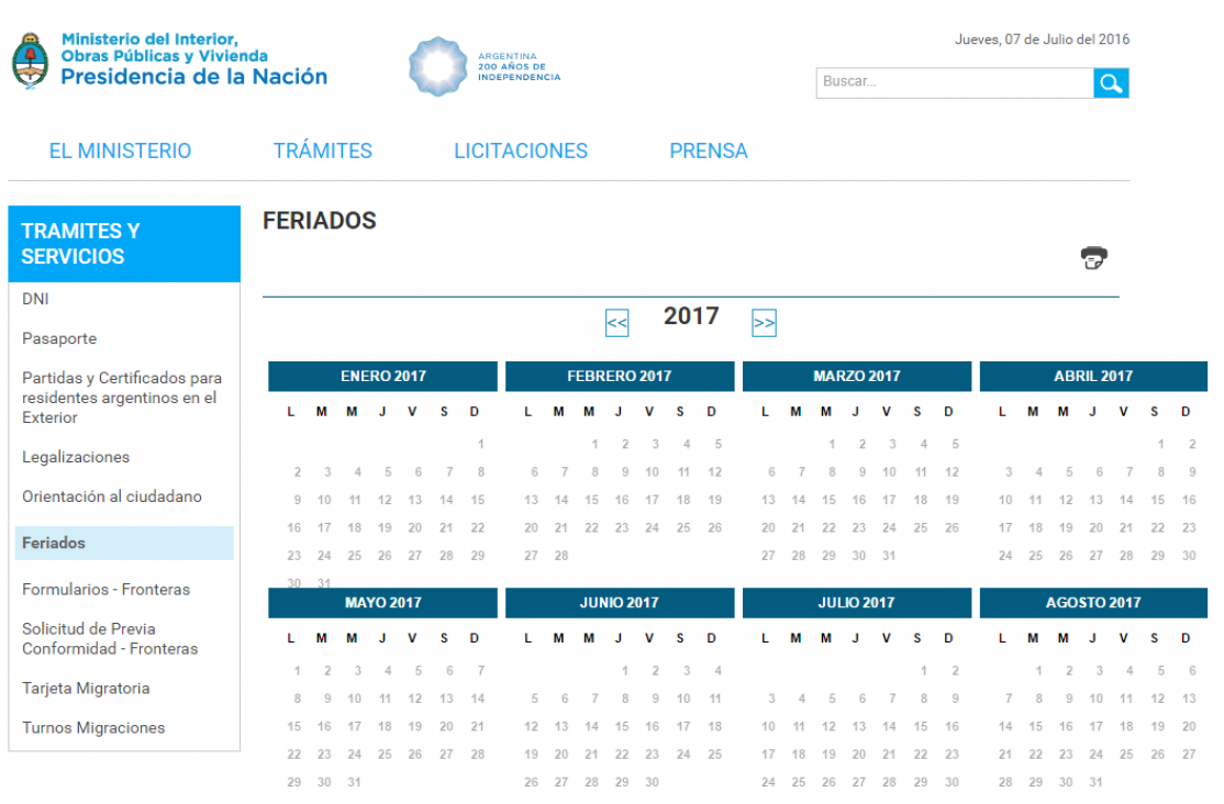 imagen Calendario 2017: sin feriados puente y más findes largos