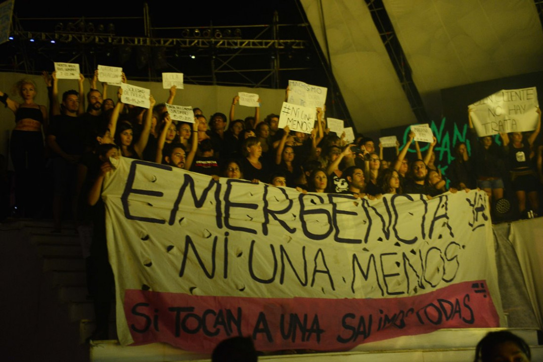 imagen "Ni una menos" fue el pedido de los artistas de Vendimia 