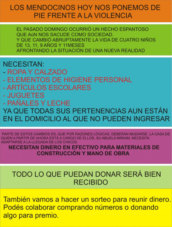 imagen Recolectan ropa y otros elementos para los hijos de Claudia Arias