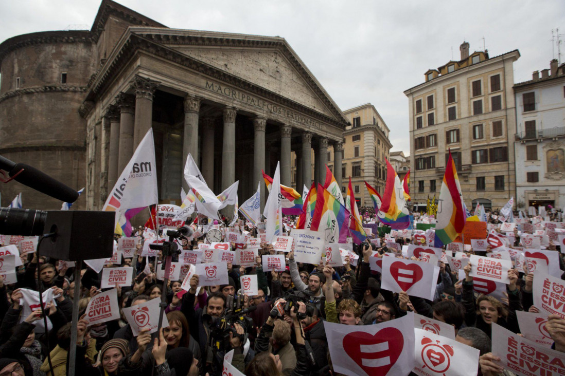 imagen El Senado italiano aprobó las uniones civiles entre homosexuales
