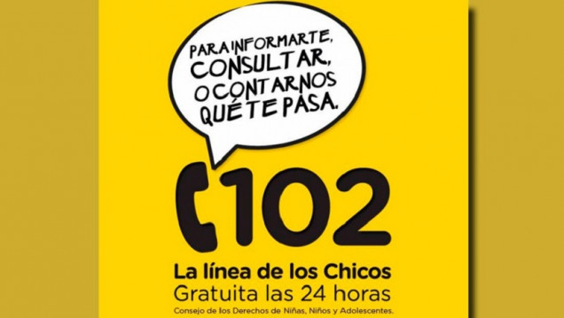 imagen Más de la mitad de las llamadas a la línea 102 fueron por violencia contra las infancias