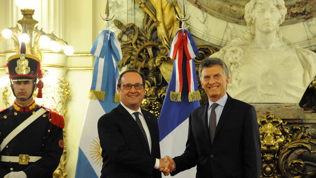 imagen Mauricio Macri recibió al presidente de Francia 