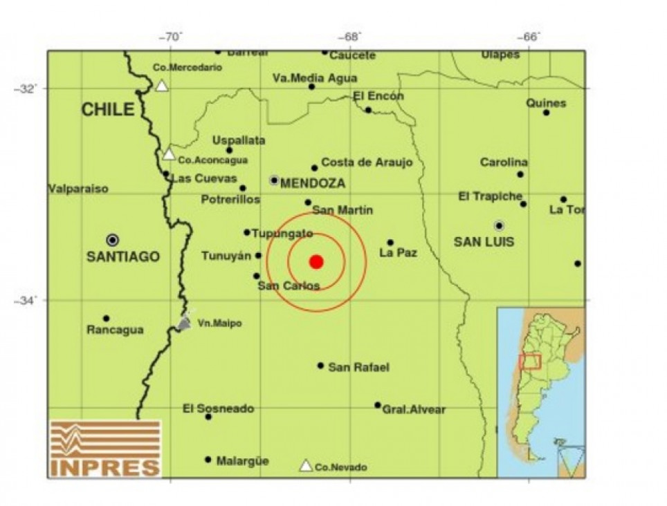 imagen Tembló en Mendoza y el epicentro se ubicó en Tunuyán