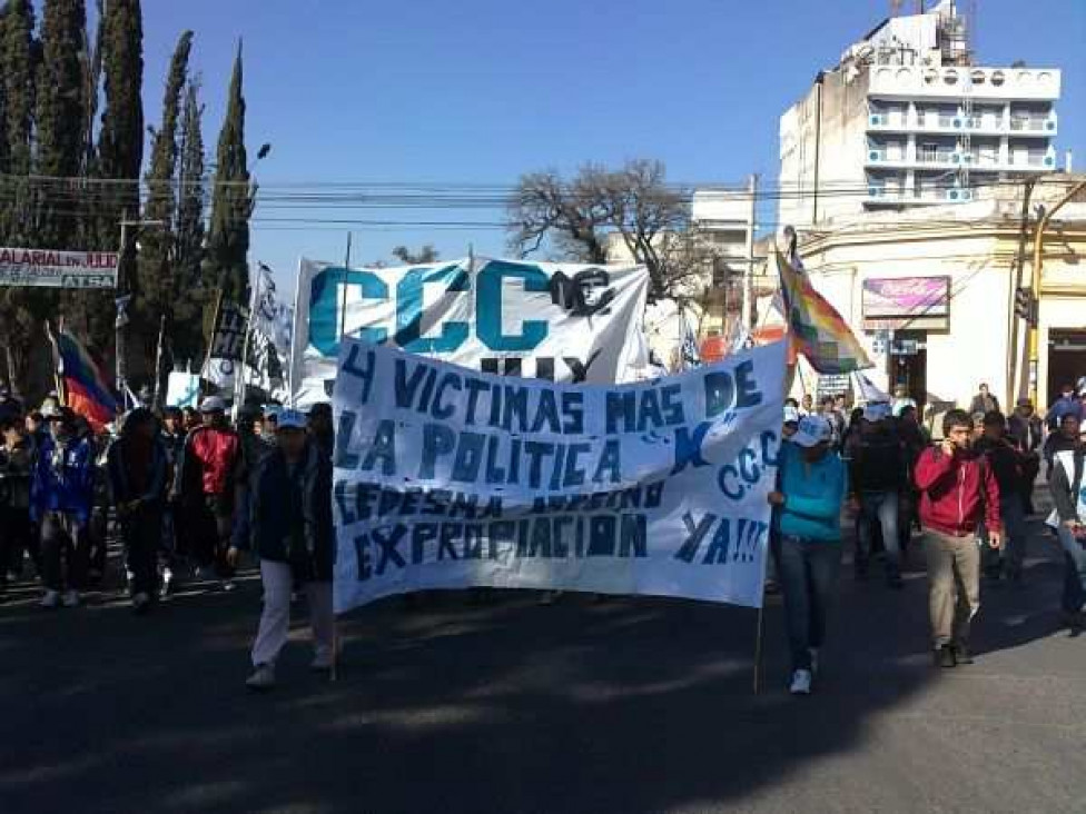 imagen Protestas de la CCC por los dos nuevos detenidos con motivo del desalojo de tierras en Ledesma