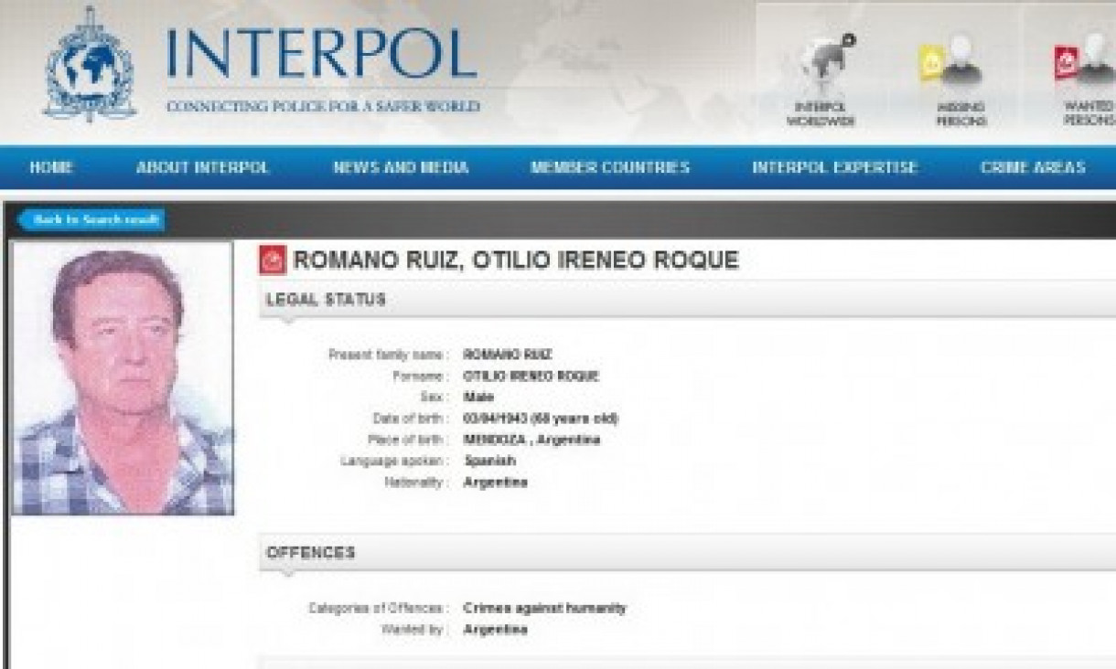 imagen Así es el pedido de captura internacional contra Romano en Interpol