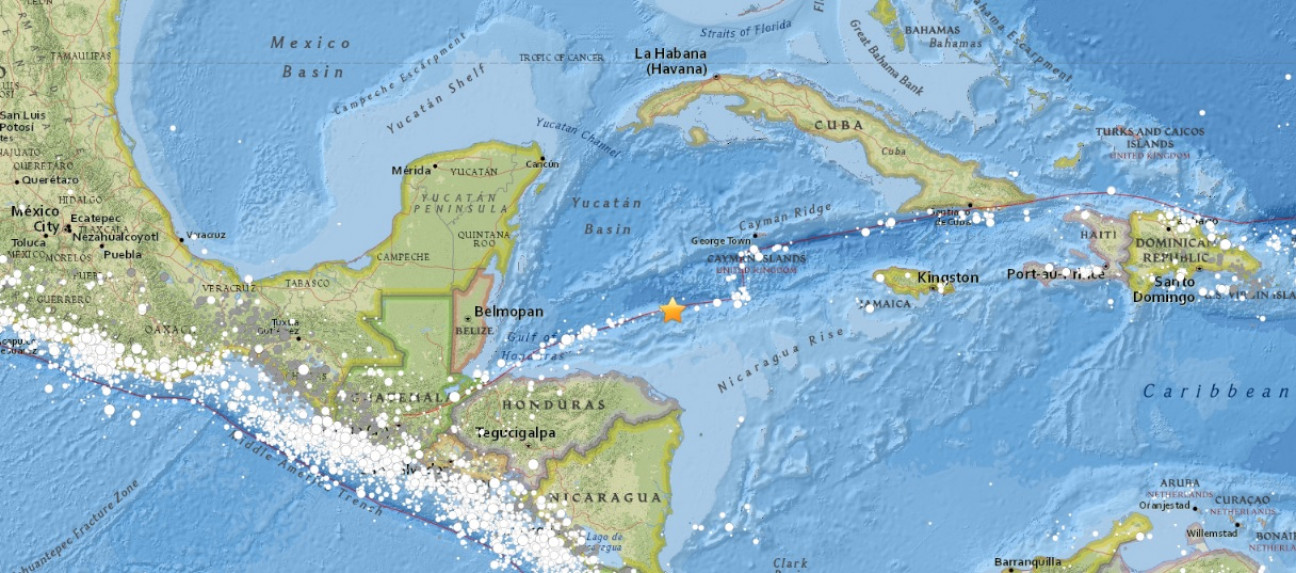 imagen Un sismo de magnitud 7,6 sacudió las costas del Caribe y hubo alerta de tsunami