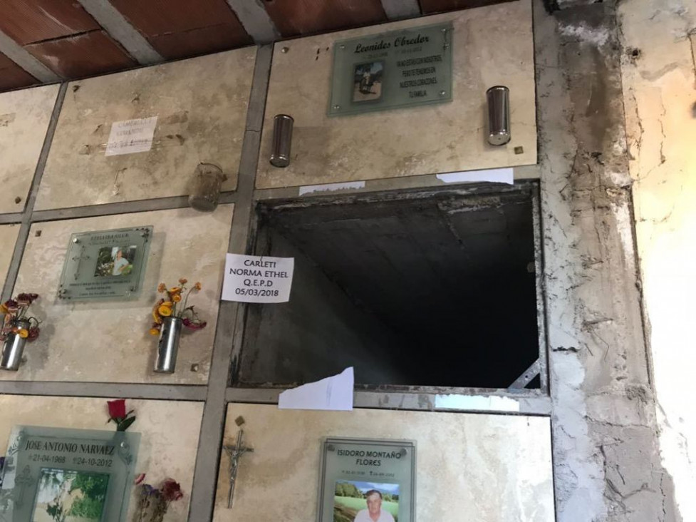 imagen Intentaron profanar la tumba de Carleti
