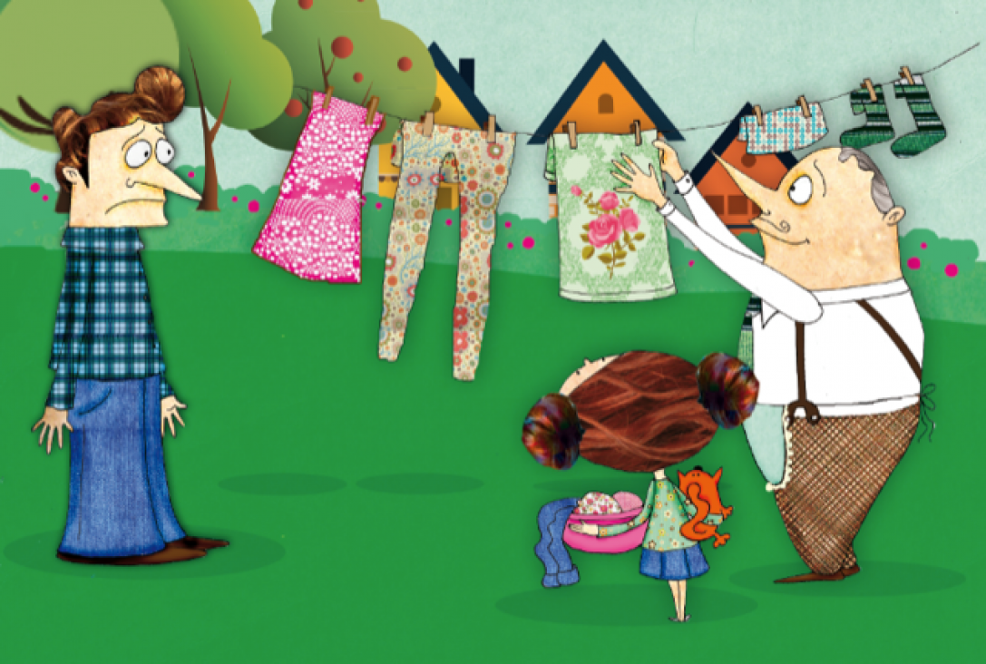 imagen "Un papá con delantal", el libro infantil que recurre al humor para repartir igualitariamente las tareas del hogar